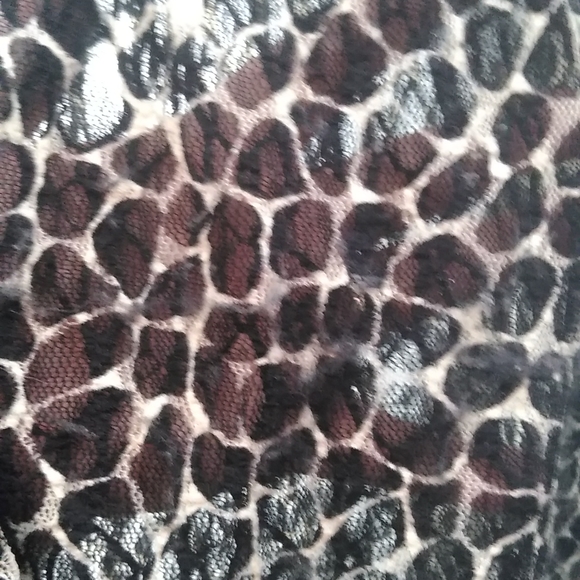 Sheer Swim Cover Up Dress Empire Elastic Waist Deep V-Neck Animal Print XL - Picture 5 of 7